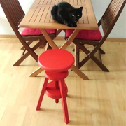 Tabouret à vis Rouge